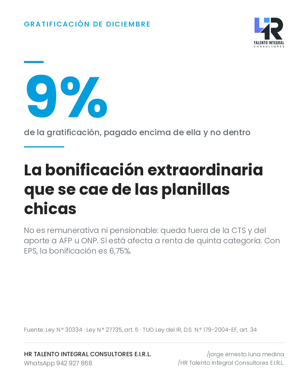 Pieza de Criterio HRTIC: Bonificación extraordinaria del 9 %: va encima de la gratificación