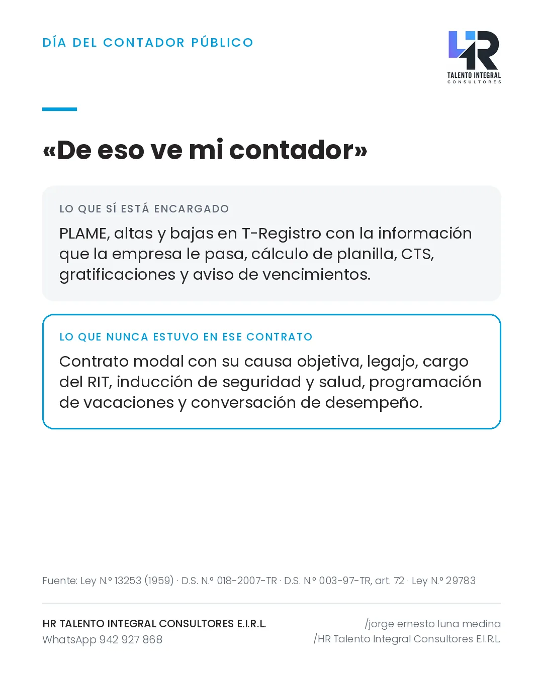 Pieza de Criterio HRTIC: «De eso ve mi contador»: lo que su encargo cubre y lo que no