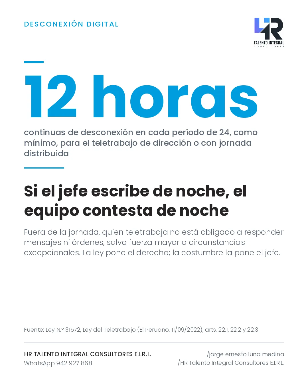 Pieza de Criterio HRTIC: Desconexión digital: 12 horas y tres acuerdos que no cuestan nada