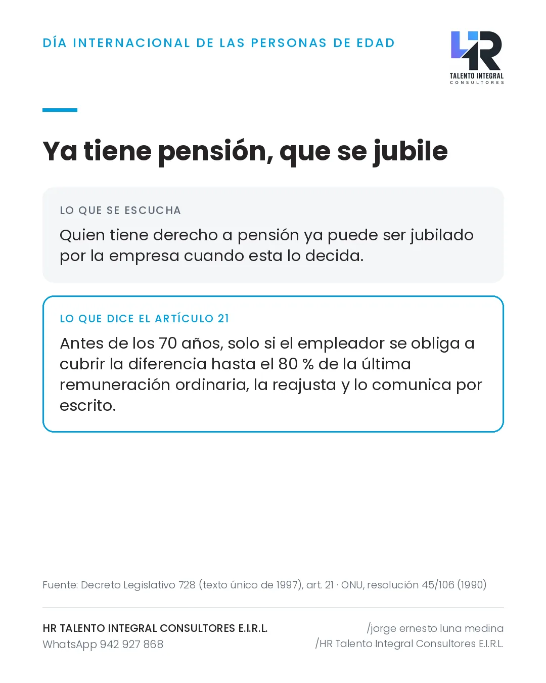 Pieza de Criterio HRTIC: Jubilar antes de los 70: lo que el artículo 21 le exige a la empresa
